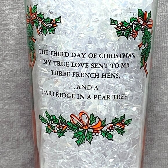 TS&T 12 Days Of Christmas 3rd Day French Hens Glass 6.25" Tumbler 16oz - Picture 6 of 11
